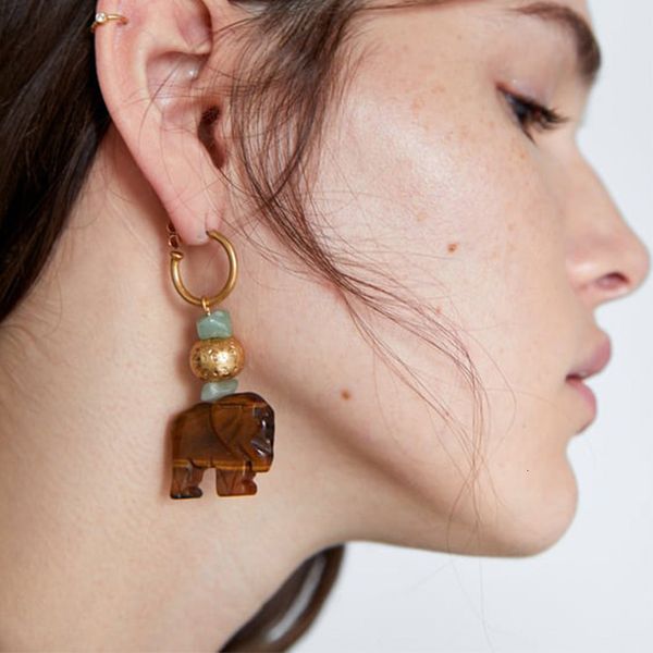 za same fashion lovely stereo wooden elephant new design creative stone earrings, Silver
za same fashion lovely stereo wooden elephant new design creative stone earrings, Silver