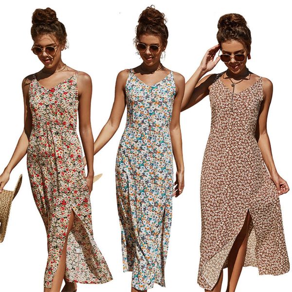 irregular split women's mid long skirt holiday beach suspender floral dress, Black;gray
irregular split women's mid long skirt holiday beach suspender floral dress, Black;gray