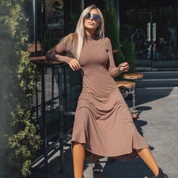 2021 new women knitted elegant solid stand collar long sleeve elestic waist a-line party basic versatile slim xw3o, Black;gray
2021 new women knitted elegant solid stand collar long sleeve elestic waist a-line party basic versatile slim xw3o, Black;gray