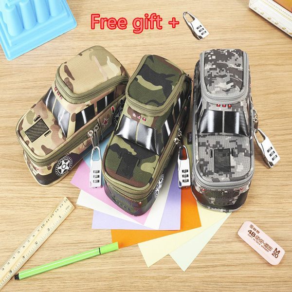 creative large camouflage off-road vehicle potlood tas to send locks student storage etui cartoon paper box
creative large camouflage off-road vehicle potlood tas to send locks student storage etui cartoon paper box