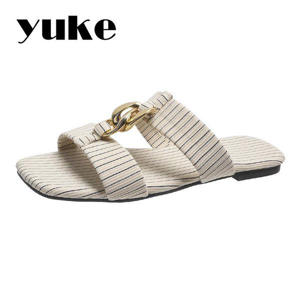 slippers yuke woman fashion solid chain metal decoration punk flats comfortable outdoor ladies soft striped summer slides, Black
slippers yuke woman fashion solid chain metal decoration punk flats comfortable outdoor ladies soft striped summer slides, Black