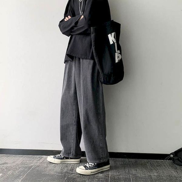 men's jeans retro washed jeans men's loose straight leg student korean trend wide-legged feeling mopping old daddy trousers high s, Blue
men's jeans retro washed jeans men's loose straight leg student korean trend wide-legged feeling mopping old daddy trousers high s, Blue