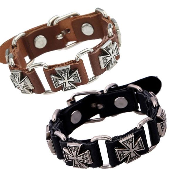 charm bracelets punk retro style fashionable alloy pattern hand chain leather lace-up adjustable bracelet for male charming gift, Golden;silver
charm bracelets punk retro style fashionable alloy pattern hand chain leather lace-up adjustable bracelet for male charming gift, Golden;silver