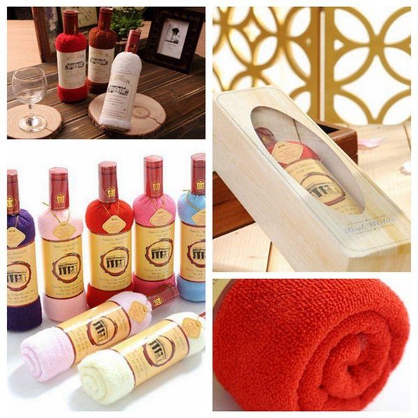 towel creative red wine bottle shape gift bags opp single box of 100% cotton cake
towel creative red wine bottle shape gift bags opp single box of 100% cotton cake