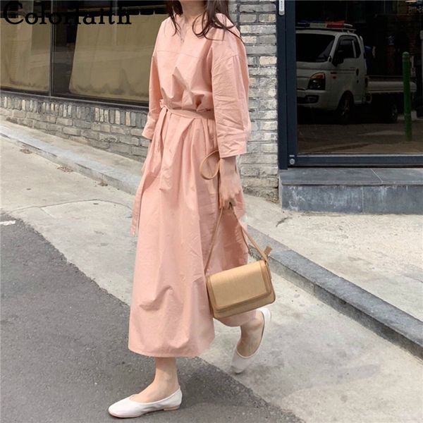 colorfith new 2021 womens utumn dresses solid high wist csul fshionble oversize lce up three qurter long dress dr595, Black;gray
colorfith new 2021 womens utumn dresses solid high wist csul fshionble oversize lce up three qurter long dress dr595, Black;gray
