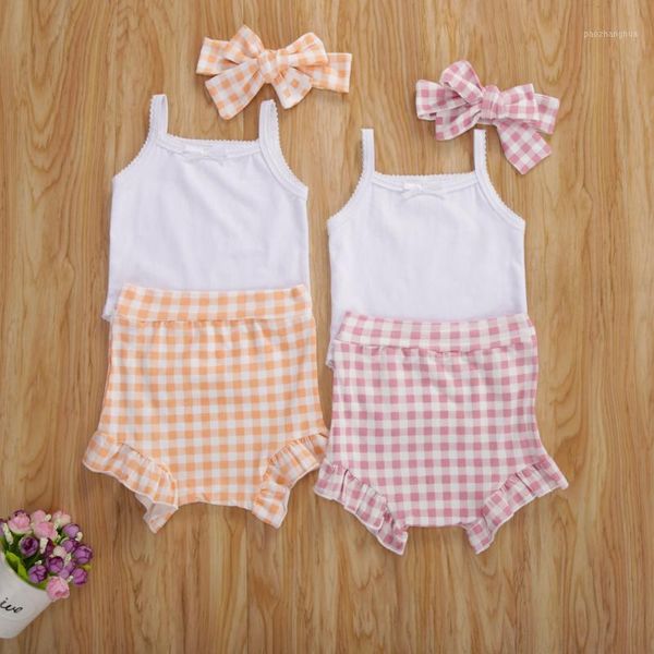 clothing sets focusnorm 0-18m baby boys girls clothes solid sleeveless romper plaid print shorts headband1, White
clothing sets focusnorm 0-18m baby boys girls clothes solid sleeveless romper plaid print shorts headband1, White