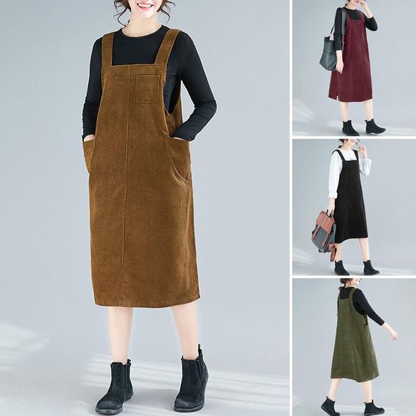 casual dresses zanzea spring 2021 vintage button robe dress women's sundress solid suspender midi vestidos female corduroy overalls 5xl, Black;gray
casual dresses zanzea spring 2021 vintage button robe dress women's sundress solid suspender midi vestidos female corduroy overalls 5xl, Black;gray