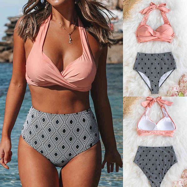 high waist bikini women twist push up underwired swimsuit halter high-waisted female swimwear bathing suit beach wear, White;black
high waist bikini women twist push up underwired swimsuit halter high-waisted female swimwear bathing suit beach wear, White;black