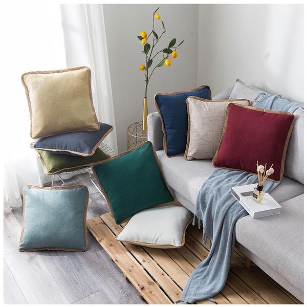 45x45cm edge cushion cover cotton linen pillowcase office waist solid color pillow cover backrest
45x45cm edge cushion cover cotton linen pillowcase office waist solid color pillow cover backrest
