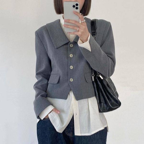 women's suits & blazers korean chic eleagnt casual crop blazer turn-down collar single breated long sleeve coats loose solid all-match, White;black
women's suits & blazers korean chic eleagnt casual crop blazer turn-down collar single breated long sleeve coats loose solid all-match, White;black