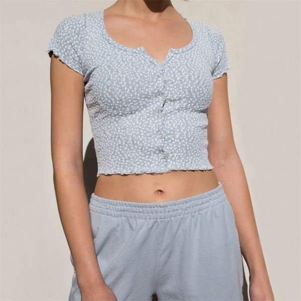 women scoop neck button down floral print crop tee short sleeve floral printed crop 210306, White
women scoop neck button down floral print crop tee short sleeve floral printed crop 210306, White