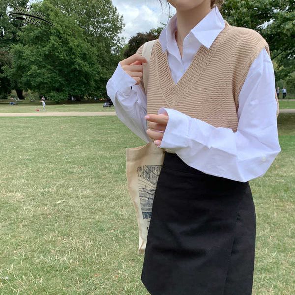 spring and autumn women's knitted vest vneck women's solid color loose sweater winter jacket plus size comfortable vest10974 21100, Black;white
spring and autumn women's knitted vest vneck women's solid color loose sweater winter jacket plus size comfortable vest10974 21100, Black;white