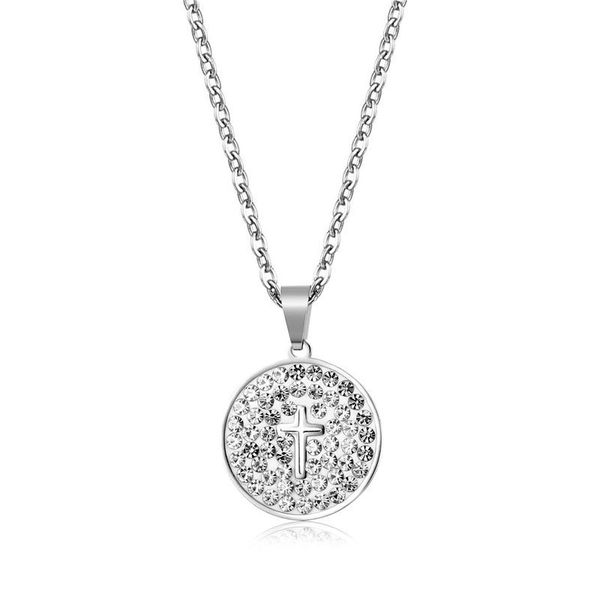 pendant necklaces men women crystal hollow cross necklace delicate bling stainless steel chain round hip hop jewelry fashion gift, Silver
pendant necklaces men women crystal hollow cross necklace delicate bling stainless steel chain round hip hop jewelry fashion gift, Silver