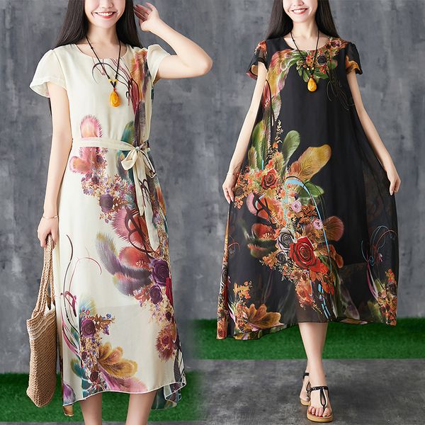 2021 new plus-size short sleeve summer show thin retro print medium length belt comfortable bm7x, Black;gray
2021 new plus-size short sleeve summer show thin retro print medium length belt comfortable bm7x, Black;gray