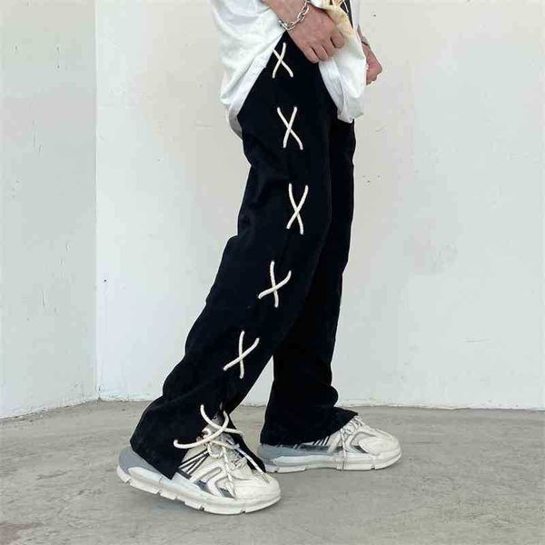 Stitching loose and thin leg length Casual Pants Black Wide Leg versatile drawstring niche high street pants
Stitching loose and thin leg length Casual Pants Black Wide Leg versatile drawstring niche high street pants