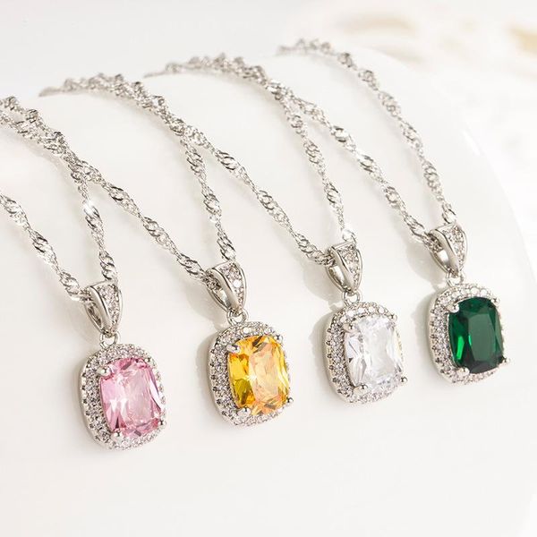 pendant necklaces european and american fashion necklace female simple gem square 2021 jewelry for women on the neck wholesale, Silver
pendant necklaces european and american fashion necklace female simple gem square 2021 jewelry for women on the neck wholesale, Silver
