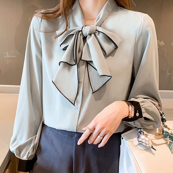 women's blouses & shirts lace-up bow women elegant long sleeve ladies and 2021 spring loose solid womens clothing office lady shirt, White
women's blouses & shirts lace-up bow women elegant long sleeve ladies and 2021 spring loose solid womens clothing office lady shirt, White