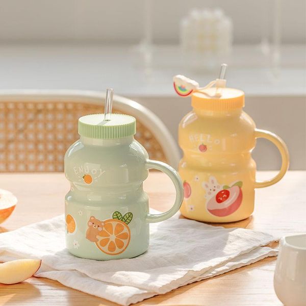 wine glasses summer water creative cup portable ceramic mug w straw milk for girls boys family
wine glasses summer water creative cup portable ceramic mug w straw milk for girls boys family