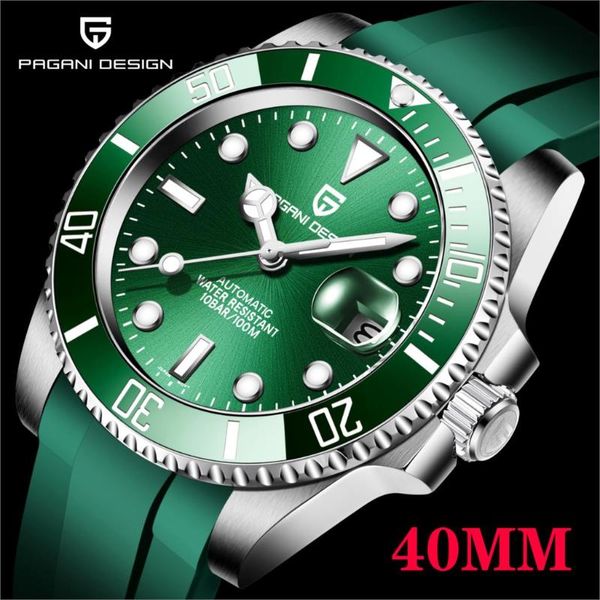 PAGANI DESIGN Men's Analog Mechanical Automatic Sapphire Glass Watch with Rubber Bracelet PD1661 40mm Green NH35 24 Jewels 2021, Slivery;brown 
PAGANI DESIGN Men's Analog Mechanical Automatic Sapphire Glass Watch with Rubber Bracelet PD1661 40mm Green NH35 24 Jewels 2021, Slivery;brown