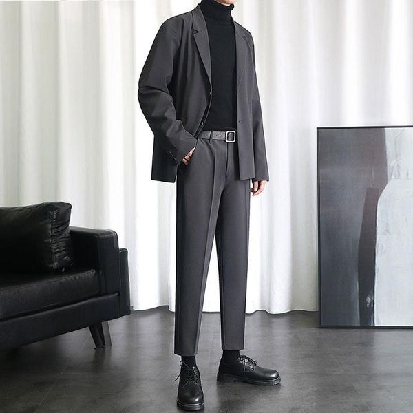 men's suits & blazers 2021 suit casual blazer jackets male fashion solid color slim formal coat men single breasted handsome clothes se, White;black
men's suits & blazers 2021 suit casual blazer jackets male fashion solid color slim formal coat men single breasted handsome clothes se, White;black