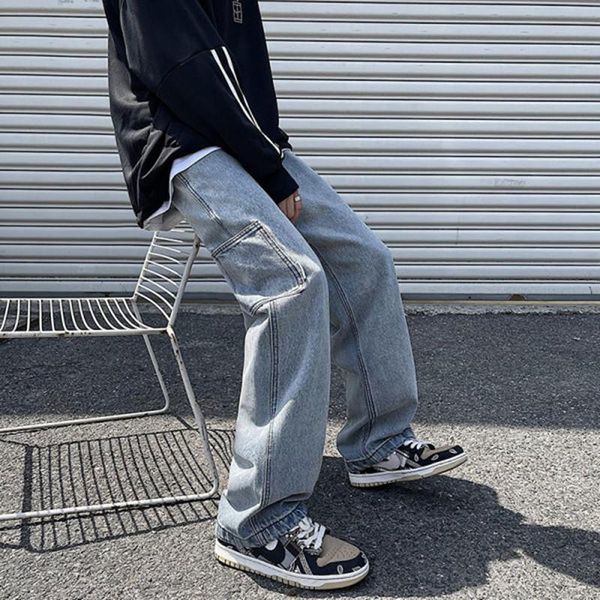 men's jeans american tooling retro washed straight loose simple and versatile printing old pants trend boyfriendstyle trousers, Blue
men's jeans american tooling retro washed straight loose simple and versatile printing old pants trend boyfriendstyle trousers, Blue