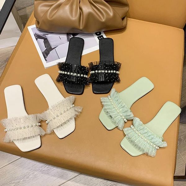 slippers summer women's flat square toe ruffles ladies fashion slides casual slip on female solft shoes outdoor comfortable 2021, Black
slippers summer women's flat square toe ruffles ladies fashion slides casual slip on female solft shoes outdoor comfortable 2021, Black