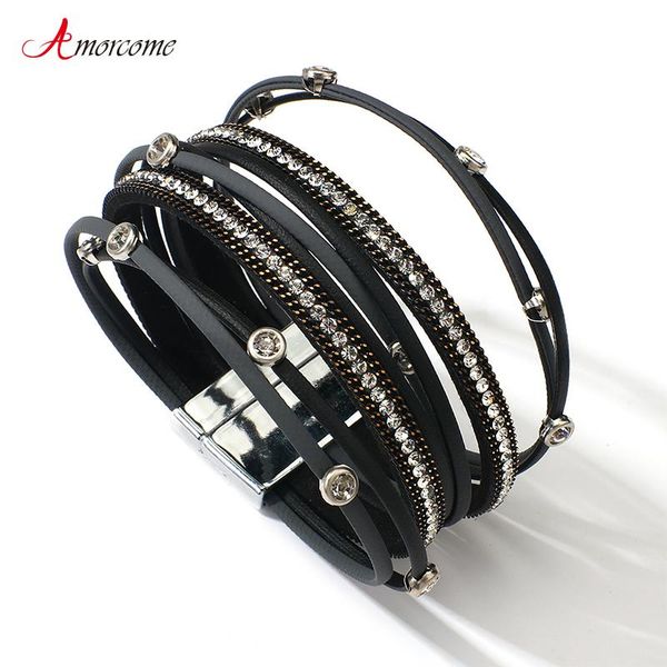 charm bracelets amorcome multilayer rhinestone slim leather for women fashion simple wrap bracelet bangle jewelry gifts pulseras mujer, Golden;silver
charm bracelets amorcome multilayer rhinestone slim leather for women fashion simple wrap bracelet bangle jewelry gifts pulseras mujer, Golden;silver