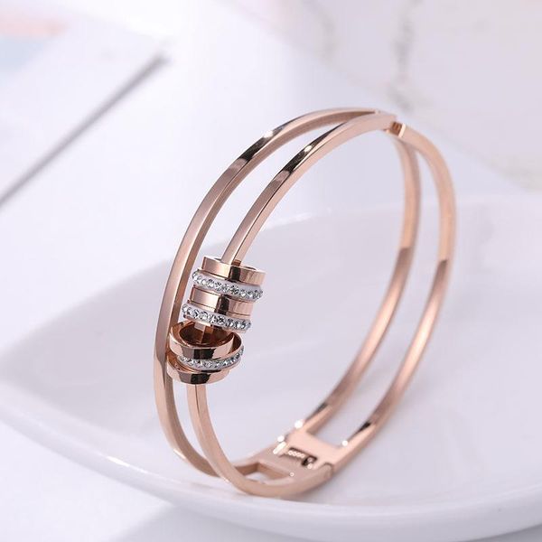 bangle fashion rose gold color bracelet square round with zircon double loop chain for women pulseira, Black
bangle fashion rose gold color bracelet square round with zircon double loop chain for women pulseira, Black