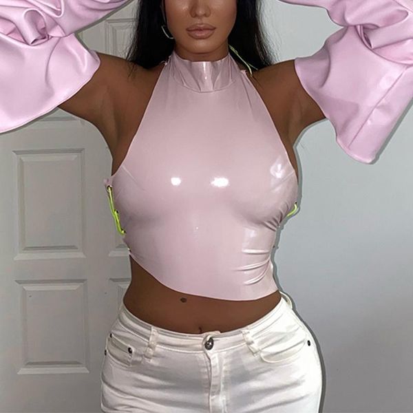 women's tanks & camis women pu leather tank sleeveless halter bodycon camisoles solid backless streetwear wrapped pink vest skinny, White
women's tanks & camis women pu leather tank sleeveless halter bodycon camisoles solid backless streetwear wrapped pink vest skinny, White