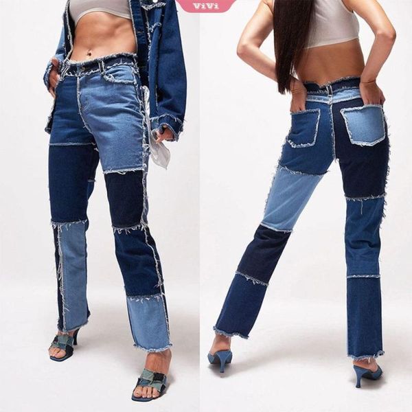 women's jeans 2021 spring stretch solid color pocket stitching straight pants fashion loose thin mid-waist, Blue
women's jeans 2021 spring stretch solid color pocket stitching straight pants fashion loose thin mid-waist, Blue