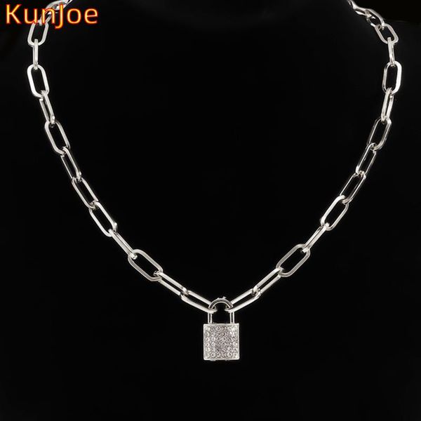 pendant necklaces kunjoe simple fashion metal lock necklace luxury rhinestone choker ladies clavicle chain women jewelry hip hop punk, Silver
pendant necklaces kunjoe simple fashion metal lock necklace luxury rhinestone choker ladies clavicle chain women jewelry hip hop punk, Silver