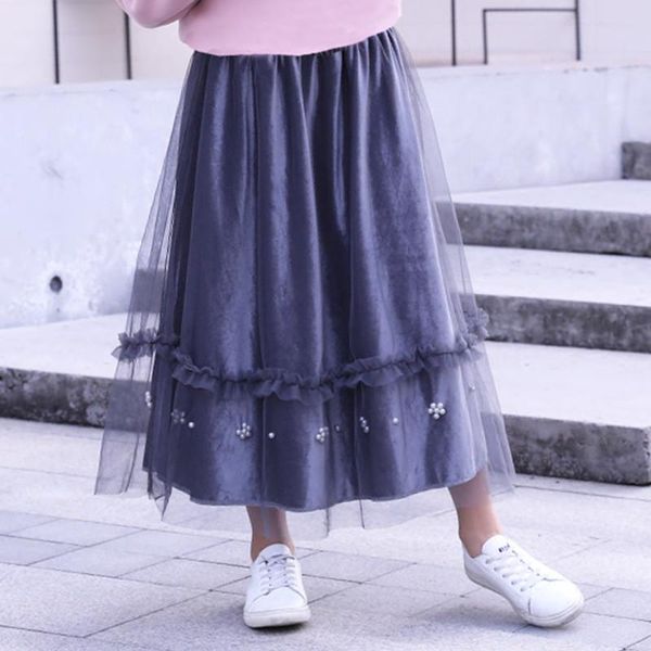 skirts children's clothing autumn winter spring gold velvet lining versatile skirt flower beaded long, Blue
skirts children's clothing autumn winter spring gold velvet lining versatile skirt flower beaded long, Blue