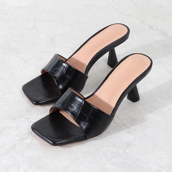 slippers fashion women's shoes women sandals 2021 summer high heels mules slides peep toe female modern footwear party, Black
slippers fashion women's shoes women sandals 2021 summer high heels mules slides peep toe female modern footwear party, Black