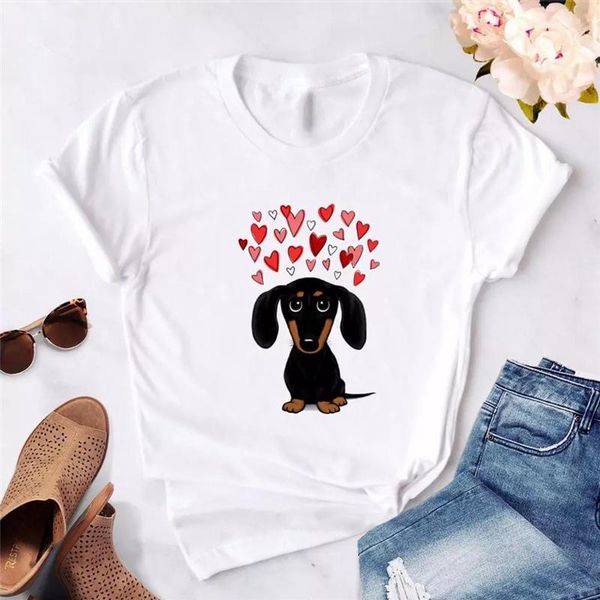 women's t-shirt female dachshund kawaii streetwear tees women fashion dog graphic t shirts harajuku ropa mujer short sleeve, White
women's t-shirt female dachshund kawaii streetwear tees women fashion dog graphic t shirts harajuku ropa mujer short sleeve, White