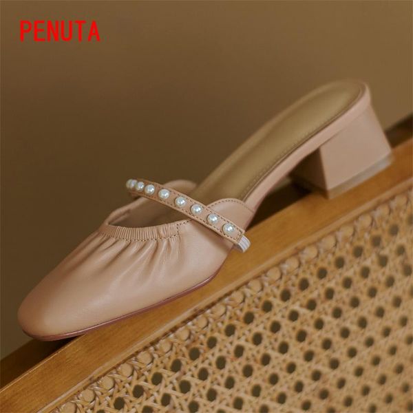 slippers genuine leather soft square toe women string bead princess mules med heel ladies summer slides beige p37m, Black
slippers genuine leather soft square toe women string bead princess mules med heel ladies summer slides beige p37m, Black