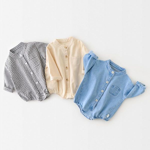 jumpsuits spring kids cowboy boy girl rompers infant baby stripe born clothes pure color, Blue
jumpsuits spring kids cowboy boy girl rompers infant baby stripe born clothes pure color, Blue