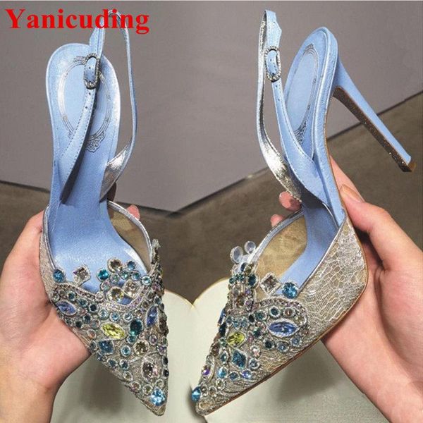 dress shoes pointed toe women stiletto slingback lace buckle design lady girl pumps high thin heel colorful crystal embellished, Black
dress shoes pointed toe women stiletto slingback lace buckle design lady girl pumps high thin heel colorful crystal embellished, Black