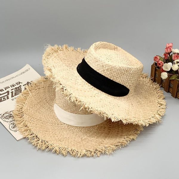 wide brim hats summer women's panama straw hat jazz solid color beach holiday ribbon raffia sun french female, Blue;gray
wide brim hats summer women's panama straw hat jazz solid color beach holiday ribbon raffia sun french female, Blue;gray
