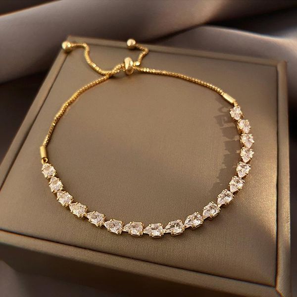 link, chain fashion luxury charm tennis bracelet for women crystal zircon jewelry adjustable gold silver color box bracelets gift, Black
link, chain fashion luxury charm tennis bracelet for women crystal zircon jewelry adjustable gold silver color box bracelets gift, Black