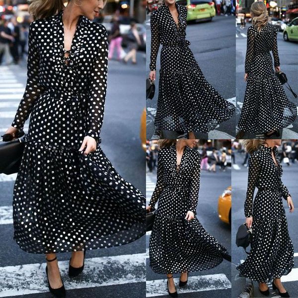 skirts 2021 brand women casual long sleeve v-neck dot maxi lady v neck split loose, Black
skirts 2021 brand women casual long sleeve v-neck dot maxi lady v neck split loose, Black