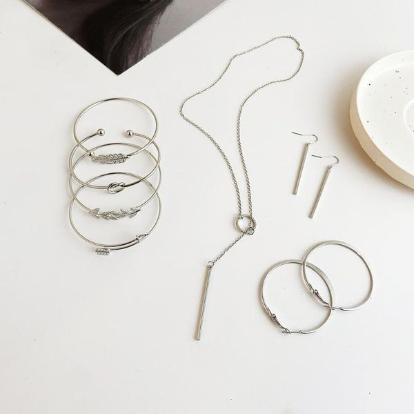 earrings & necklace vintage alloy jewelry set women bracelets sets fashion gifts for anniversary valentine's day christmas, Silver
earrings & necklace vintage alloy jewelry set women bracelets sets fashion gifts for anniversary valentine's day christmas, Silver