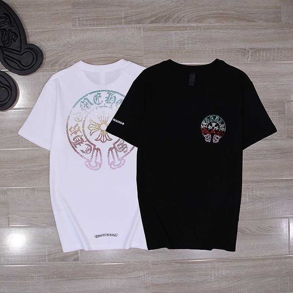 21ss summer new ch horseshoe sanskrit cross color drill short sleeve t-shirt for men and womenqj1g, White;black
21ss summer new ch horseshoe sanskrit cross color drill short sleeve t-shirt for men and womenqj1g, White;black
