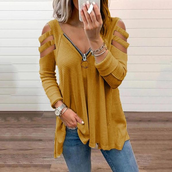 women's t-shirt summer women solid tunic tees zip neck shirt pullover fashion loose v-neck female, White
women's t-shirt summer women solid tunic tees zip neck shirt pullover fashion loose v-neck female, White