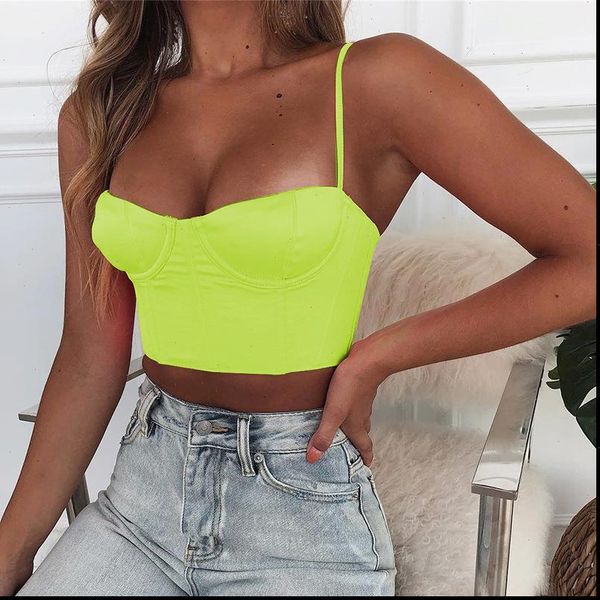 2021 summer v neck crop fashion neon green black pink camis women casual slim solid tank streetwear, White
2021 summer v neck crop fashion neon green black pink camis women casual slim solid tank streetwear, White