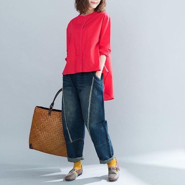 women's blouses & shirts buykud women solid cotton linen shirt spring autumn casual long sleeves single breasted o-neck irregular hi-lo, White
women's blouses & shirts buykud women solid cotton linen shirt spring autumn casual long sleeves single breasted o-neck irregular hi-lo, White