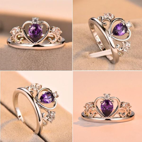 wedding rings cute romantic female purple stone ring 925 silver crown for women promise queen engagement, Slivery;golden
wedding rings cute romantic female purple stone ring 925 silver crown for women promise queen engagement, Slivery;golden
