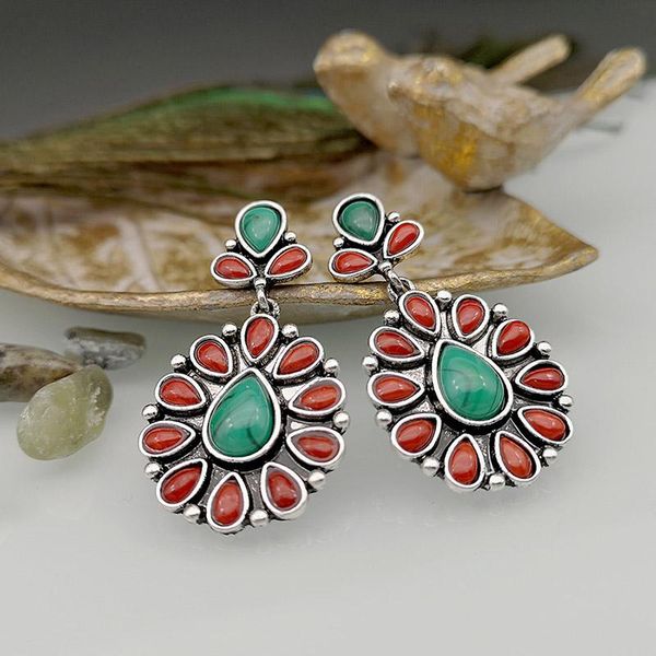 dangle & chandelier boho water drop natural turquoises stone earrings for women vintage ethnic red green earring tribal jewelry, Silver
dangle & chandelier boho water drop natural turquoises stone earrings for women vintage ethnic red green earring tribal jewelry, Silver
