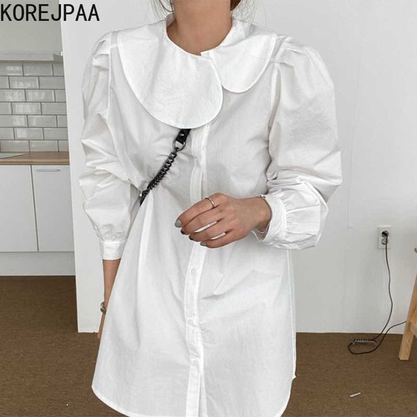 korejpaa women dress summer korean chic girls irregular doll collar loose single-breasted shirt style puff sleeve vestidos 210526, Black;gray
korejpaa women dress summer korean chic girls irregular doll collar loose single-breasted shirt style puff sleeve vestidos 210526, Black;gray