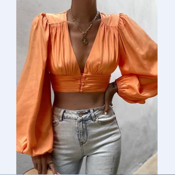 women's blouses & shirts wsevypo women deep v neck vintage long lantern sleeve button down wrap blouse crop chic solid color pullover, White
women's blouses & shirts wsevypo women deep v neck vintage long lantern sleeve button down wrap blouse crop chic solid color pullover, White