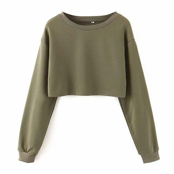 women's hoodies & sweatshirts 2021 style midriff-baring army green short round collar solid color for women, Black
women's hoodies & sweatshirts 2021 style midriff-baring army green short round collar solid color for women, Black